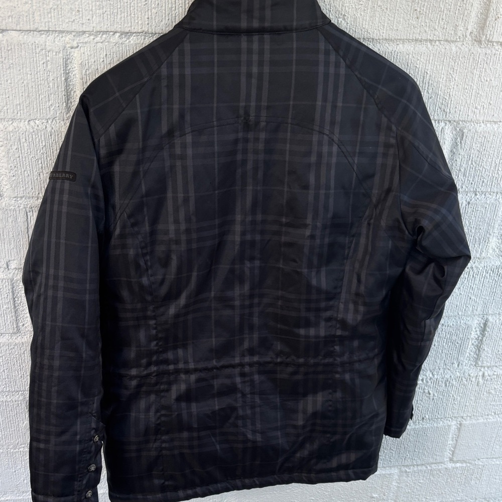 Burberry Golf Puffer Black Plaid Fleece Jacket Coat size XS - Picture 13 of 14